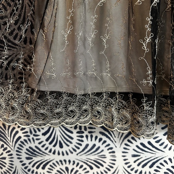 New York & Company Embroidered Lace Overlay Whimsy Skirt - Picture 6 of 11